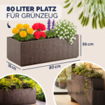 Vaso da fiori Ethica set di 2 in plastica marrone 80x36x36cm - immagine 2