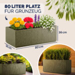 Vaso da fiori Ethica verde oliva in plastica 80 x 36 x 36 cm - immagine 2