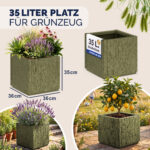 Vaso Ethica in plastica verde oliva 36x36x35 cm - immagine 2