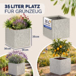 Vaso da fiori Ethica set da 2 bianco gesso plastica 80x36x36cm - immagine 2