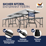 Birreria pieghevole 3 pezzi bianca plastica 180cm - immagine 3