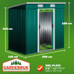Casetta da giardino verde metallo  200x125x180cm - immagine 3