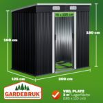 Casetta da giardino antracite in metallo 196x122x180cm - immagine 3