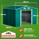 Casetta da giardino verde metallo 260x205x180cm - immagine 2