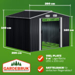 Casetta da giardino antracite acciaio 260x205x180cm - immagine 2