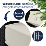 Dinette in polyrattan Nero/Crema 9 posti - immagine 2