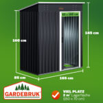Casetta da giardino metallo antracite 181x162x86cm - immagine 4