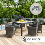 Divano da giardino in polyrattan 7 pezzi grigio/antracite - immagine 2