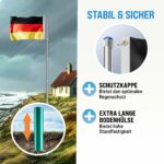 Asta per bandiere in alluminio 630 cm inclusa bandiera Inghilterra/Regno Unito - immagine 2