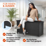 Baule da giardino nero polyrattan 117x53x60cm - immagine 3