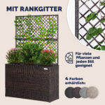 Fioriera in polyrattan con traliccio marrone - immagine 3