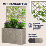 Fioriere con traliccio polyrattan crema - immagine 3