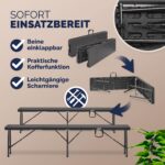 Set 2x Panchina pieghevole nera polyrattan 180cm - immagine 3
