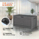 Baule da Giardino 119x48x60cm Grigio Effetto Rattan - immagine 4