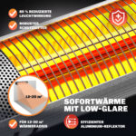 Stufa ad infrarossi 3000W color argento - immagine 3