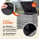Contenitore da esterno grigio polyrattan 75x75x70cm - immagine 3