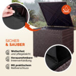 Contenitore da esterno marrone polyrattan 75x75x70cm - immagine 3