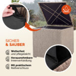 Contenitore da esterno crema polyrattan 75x75x70cm - immagine 3