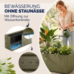 Vaso da fiori Ethica verde oliva in plastica 80 x 36 x 36 cm - immagine 3