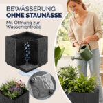 Vaso per fiori Ethica in plastica antracite 36x36x35 cm - immagine 3