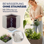 Vaso da fiori Ethica set da 2 bianco gesso plastica 80x36x36cm - immagine 3