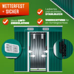 Casetta da giardino verde metallo  200x125x180cm - immagine 4