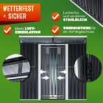 Casetta da giardino antracite metallo 200x125x180cm - immagine 4
