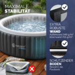 Vasca idromassaggio da esterno nero rotonda per 6 persone 20-42°C resistente all’inverno - immagine 3