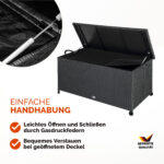Baule da giardino nero polyrattan 117x53x60cm - immagine 4