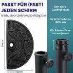 Base per ombrellone semicircolare 9kg 50x31x31cm - immagine 4