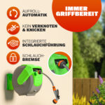 Avvolgitubo da giardino automatico con tubo 20m + 2m - immagine 4