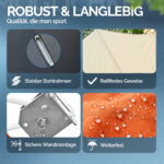 Tenda da Balcone a ventaglio pieghevole antracide 140x140cm - immagine 4