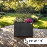 Fioriera in polyrattan con traliccio nero - immagine 4