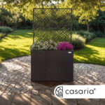 Fioriera in polyrattan con traliccio marrone - immagine 4