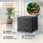 Contenitore da esterno nero polyrattan 75x75x70cm - immagine 4