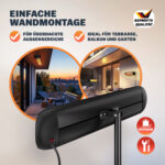 Stufa ad infrarossi 2500W colore nero - immagine 4