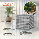 Contenitore da esterno grigio polyrattan 75x75x70cm - immagine 4