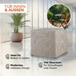 Contenitore da esterno crema polyrattan 75x75x70cm - immagine 4