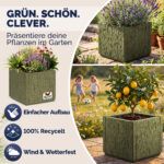 Vaso Ethica in plastica verde oliva 36x36x35 cm - immagine 4
