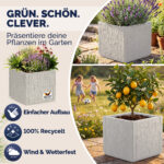 Vaso da fiori Ethica set da 2 bianco gesso plastica 80x36x36cm - immagine 4