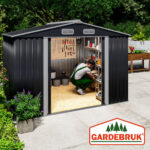 Casetta da giardino antracite acciaio 260x205x180cm - immagine 4
