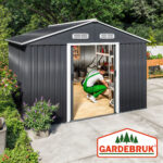 Casetta da giardino antracite metallo 312x257x177,5cm - immagine 4