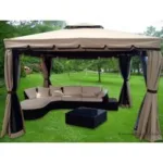 Sogari &ndash; gazebo 3 x 4 m beige con zanzariere