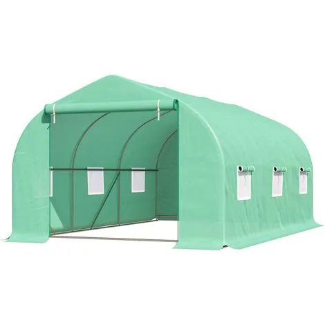147469dc2399b462b974b2c678074378cb7b93b4.jpg Outsunny Serra da Giardino a Tunnel 4.5x3x2m con Tetto Spiovente in PE