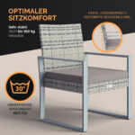 Salotto da giardino 3 pezzi polyrattan WPC grigio - immagine 3
