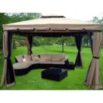 Sogari &ndash; gazebo 3 x 4 m beige con zanzariere