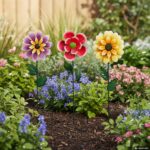 VESTIAMO CASA GIARDINO - Decorazione da Giardino Fiore Colorato in Metallo h45 cm - immagine 2