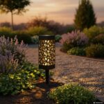 DICTROLUX - Lampada Solare LED da giardino con Picchetto Estendibile Luce Calda h37/28 cm - immagine 2