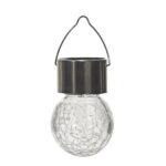 DICTROLUX - Lanterna Solare LED da giardino in Vetro e Acciaio Inox Luce Calda diametro 6 cm
