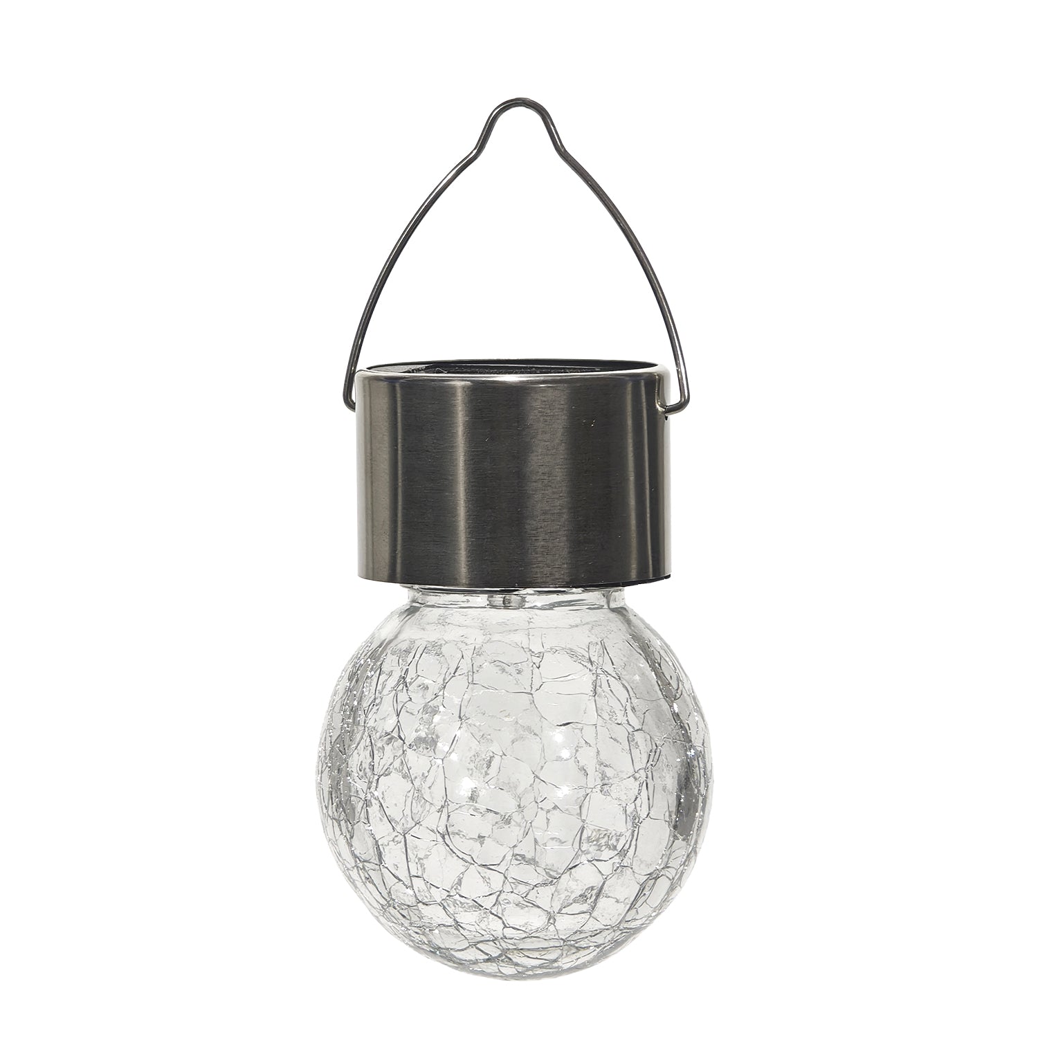 571218-01.jpg DICTROLUX - Lanterna Solare LED da giardino in Vetro e Acciaio Inox Luce Calda diametro 6 cm - immagine 1
